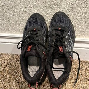 Saucony Black and Red Athletic Shoes